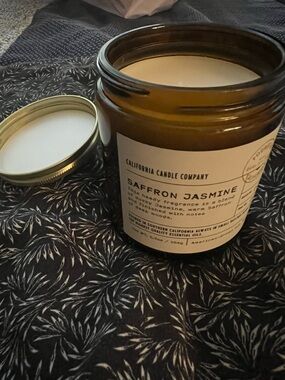 Saffron Jasmine Jar Candle - Amber Glass